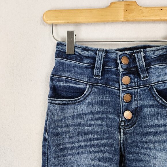 Kancan Jeans Girls 10 Blue Skinny Leg Snap Fly Classic Casual Ankle Denim Kids - Picture 2 of 13